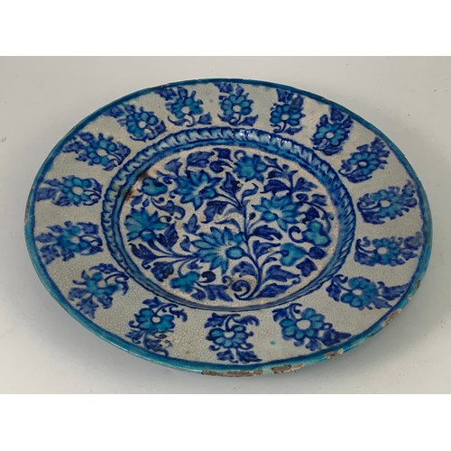 218 - IZNIC POTTERY CHARGER APPROX 33.5 cm DIAMETER