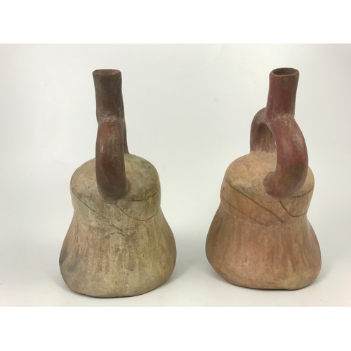 215 - A PAIR OF PRE COLUMBIAN STYLE POTTERY VASES