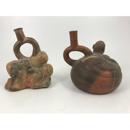 217 - 2 SOUTH AMERICAN PRE-COLUMBIAN STYLE POTTERY VASES