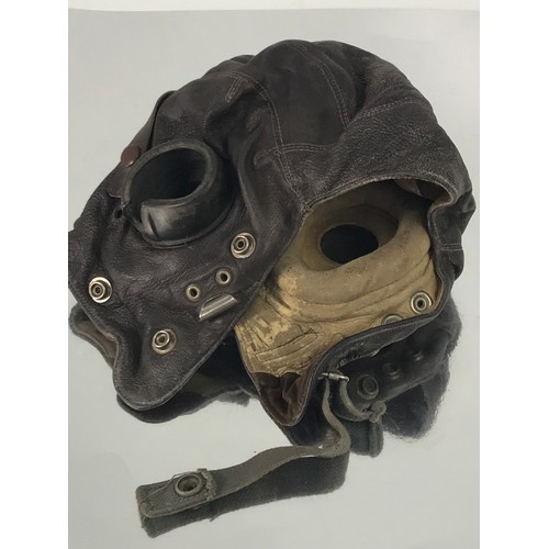 66 - VINTAGE LEATHER FLYING HELMET