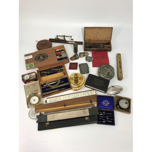 205 - QUANTITY MISC. DRAWING INSTRUMENTS, RULES, ENGINEERING INSTRUMENTS, ETC