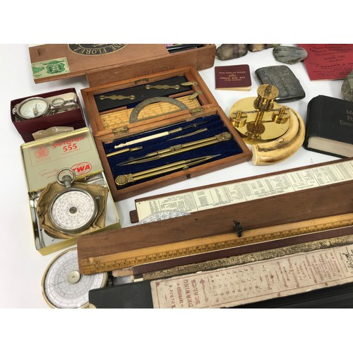 205 - QUANTITY MISC. DRAWING INSTRUMENTS, RULES, ENGINEERING INSTRUMENTS, ETC