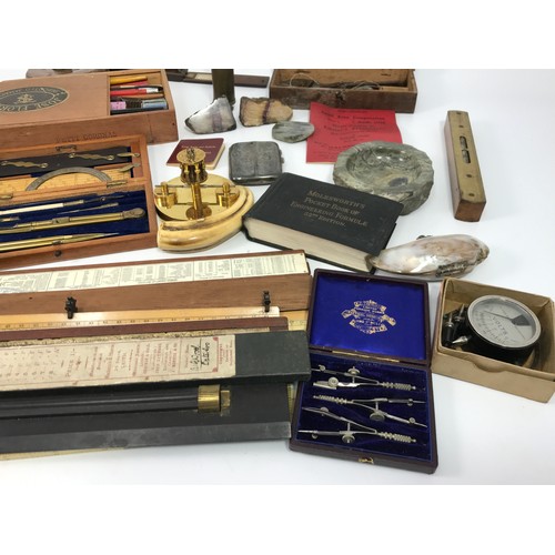 205 - QUANTITY MISC. DRAWING INSTRUMENTS, RULES, ENGINEERING INSTRUMENTS, ETC