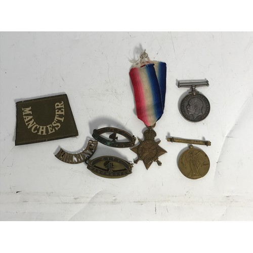 78 - MEDALS, WWI TRIO COMPRISING VICTORY AND WAR PLUS 1914 15 STAR TO 12721 PRIVATE SR MOYES MANCHESTER R... 