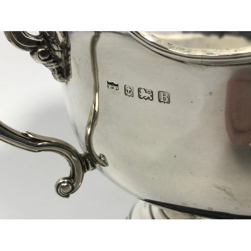 333 - SILVER ROSE BOWL TROPHY ON PEDESTAL WITH INSCRIPTION GROSS WEIGHT BOWL APPROX 406g