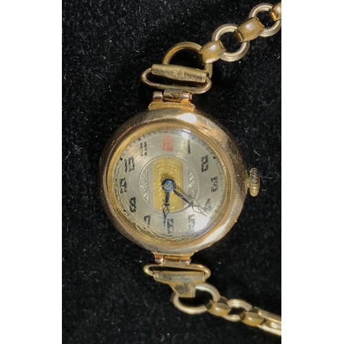 387 - VINTAGE 9ct GOLD WRIST WATCH