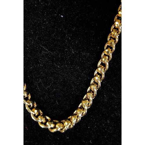 504 - HEAVY CURB NECKLACE IN CHAINCRAFT CASE MARKED FOR 9ct GOLD, APPROX. 53g