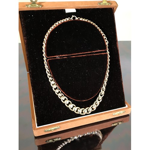 504 - HEAVY CURB NECKLACE IN CHAINCRAFT CASE MARKED FOR 9ct GOLD, APPROX. 53g