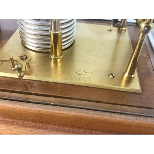 201 - OAK CASED BAROGRAPH MADE BY SHORT & MASON, No. I 4756