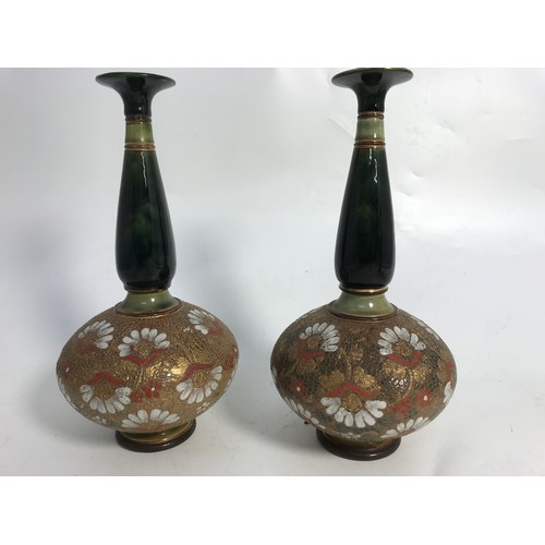 250 - 2 PAIRS OF ROYAL DOULTON SLATERS PATENT VASES  26cm  TALL