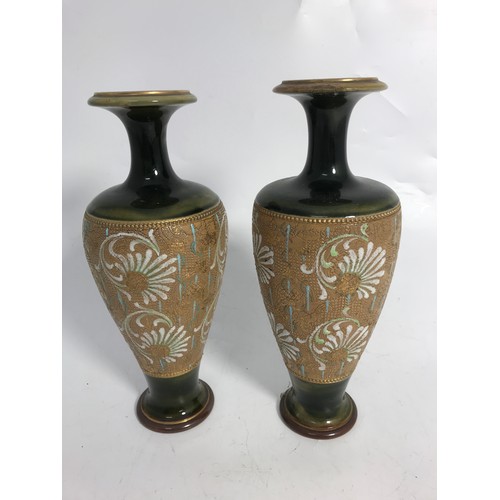 250 - 2 PAIRS OF ROYAL DOULTON SLATERS PATENT VASES  26cm  TALL