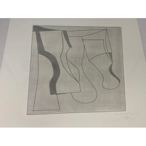 32 - BEN NICHOLSON O.M. (BRITISH, 1894-1982), GOBLET FORMS (LA FRANCA 91) ETCHING ON WOVEn PAPER, SIGNED,... 