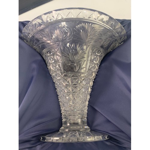 272 - STUART CRYSTAL FAN SHAPED VASE/ BOWL IN ORIGINAL PRESENTATION BOX