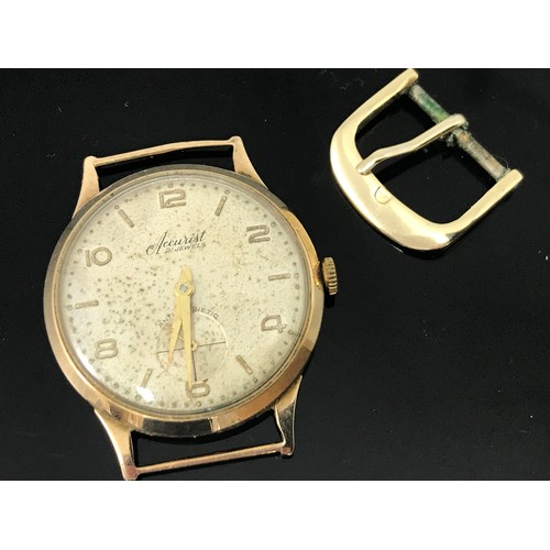 398 - GENTS GOLD ACCURIST WRISTWATCH