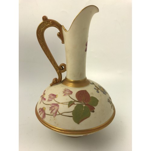 253 - ROYAL WORCESTER IVORY GROUND EWER / CLARET JUG