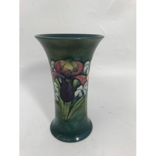 229 - MOORCROFT POTTERY ORCHID TRUMPET VASE  21cm