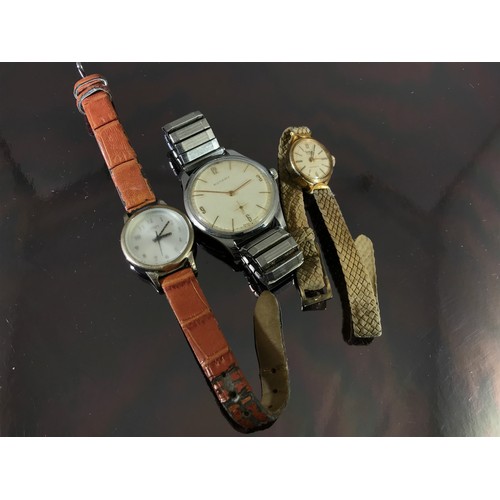 395 - GENTS VINTAGE ROTARY WRIST WATCH AND 2 LADIES WATCHES