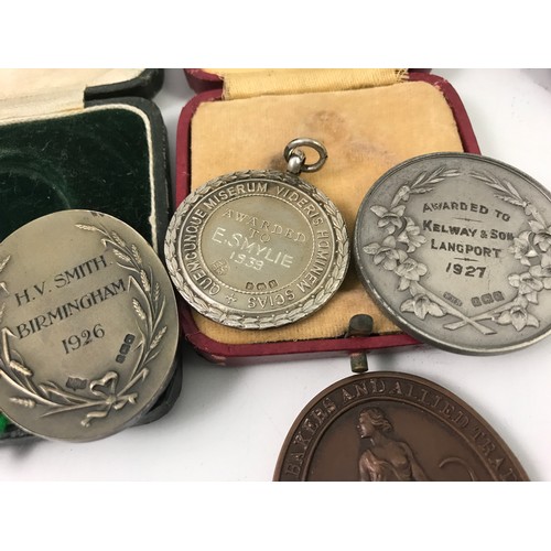 108 - MISC. MEDALS AND COMMEMORATIVES INCLUDING SOME SILVER