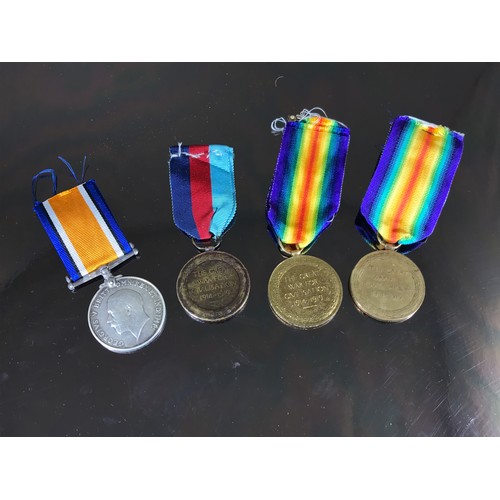 83 - MISC. WWI MEDALS INC. BRITISH WAR MEDAL 5-27564 PTE.M.DAVIS RIFLE BRIGADE TOGETHER WITH 3 VICTORY ME... 