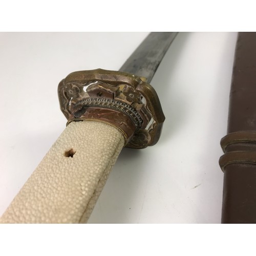 47 - JAPANESE SAMURAI  SIGNED / MARKED BOTH SIDES TYPE  SWORD WITH SHAGREEN GRIP, we are advised that the... 