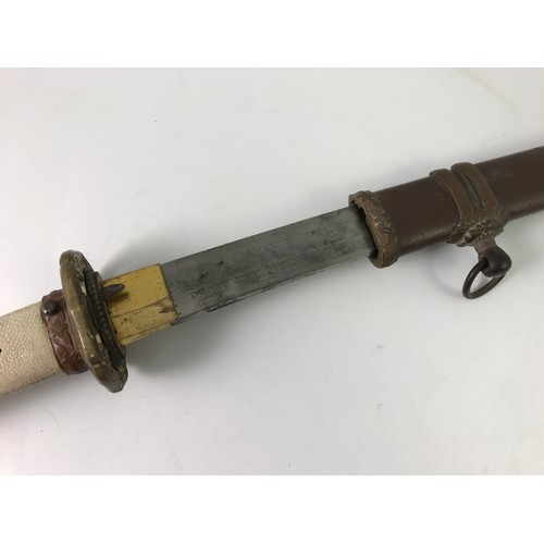 47 - JAPANESE SAMURAI  SIGNED / MARKED BOTH SIDES TYPE  SWORD WITH SHAGREEN GRIP, we are advised that the... 