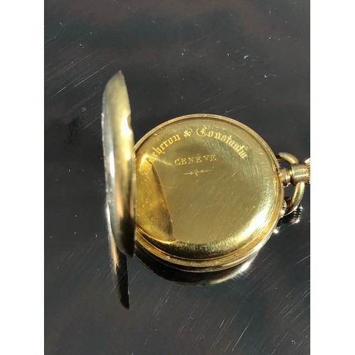 372 - SMALL 18 CARAT GOLD LADIES OPEN FACE POCKET WATCH WITH SUBSIDIARY SECONDS APPROX. 28g GROSS