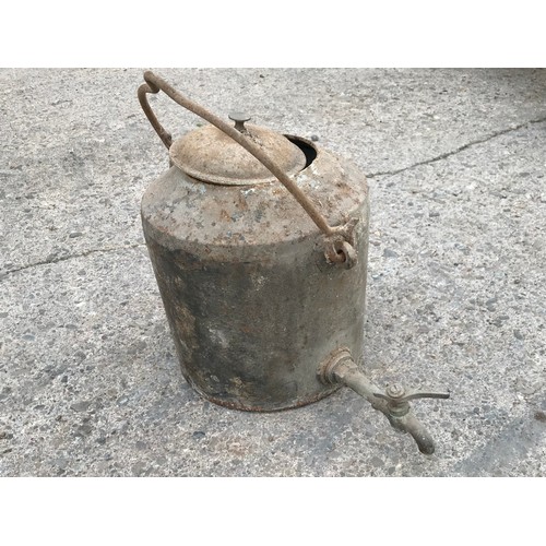 43 - CAST IRON KETTLE URN WITH TAP