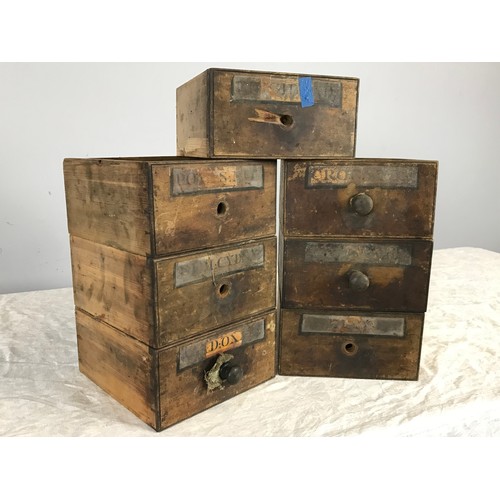 89 - 7 MIXED MISC. APOTHECARY DRAWERS