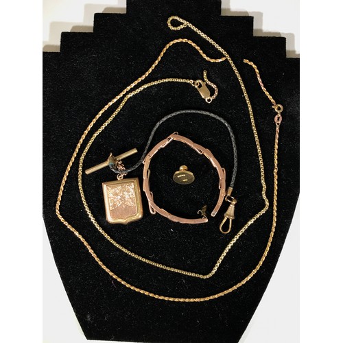 483 - MISC. GOLD INC 9 CARAT GOLD NECKLACES AND 18 CARAT GOLD STUD ETC.