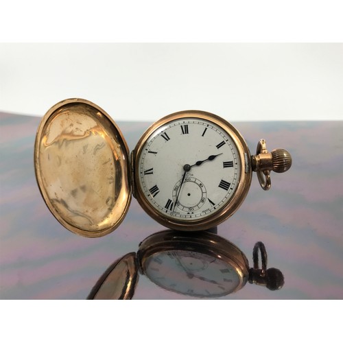 367 - DENNISON GOLD PLATED HUNTER POCKET WATCH