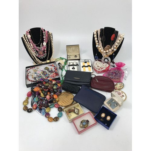 406 - LARGE QTY. MISC. COSTUME JEWELLERY INC. PEARLS, LADIES COCKTAIL WATCH ETC.