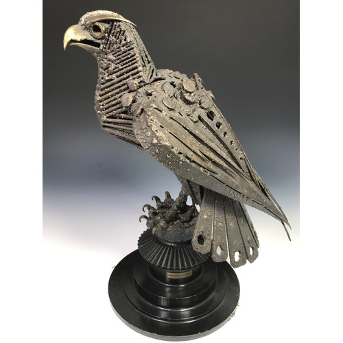 184 - LARGE WALENTY PYTEL (BORN 1941) BRONZE STUDY OF A GOLDEN EAGLE 53cm TALL