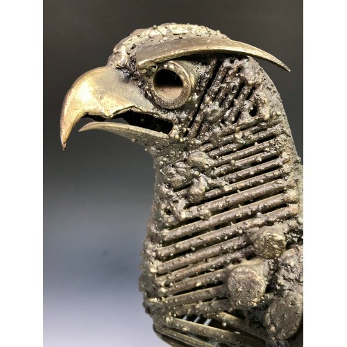 184 - LARGE WALENTY PYTEL (BORN 1941) BRONZE STUDY OF A GOLDEN EAGLE 53cm TALL