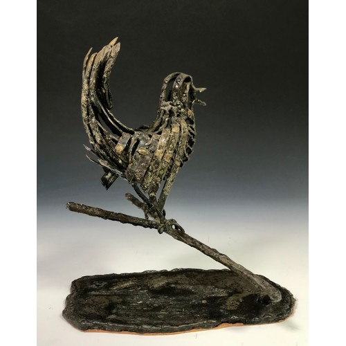 182 - BRONZE BIRD SCULPTURE INDISTINCTLY MARKED ASHLEY TO THE BASE