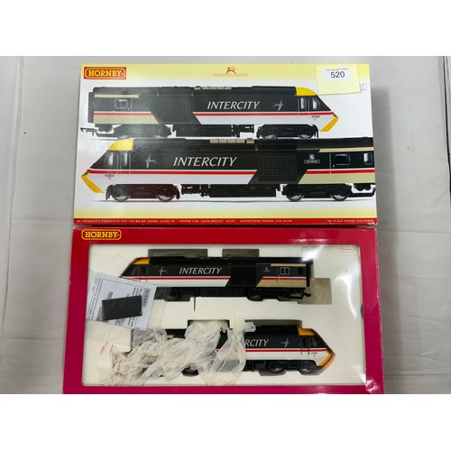 520 - HORNBY, BOXED R2702 BR INTER CITY HST POWER CAR, 43013 AND UNMOTORED POWER CAR 43194, DCC READY.