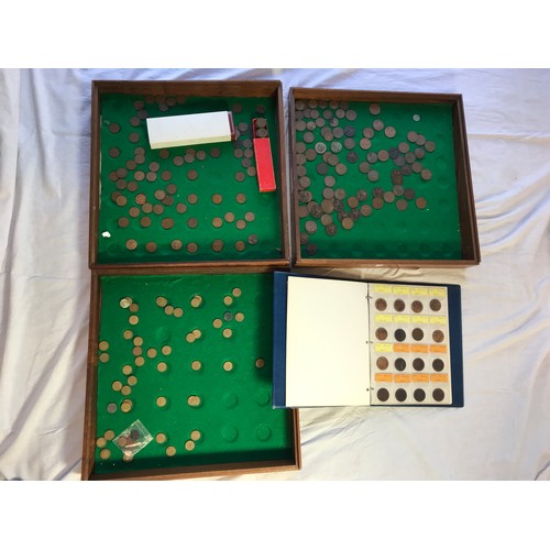 444 - A SELECTION OF OLD COINS, MOSTLY PENNY COINS