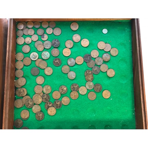 444 - A SELECTION OF OLD COINS, MOSTLY PENNY COINS