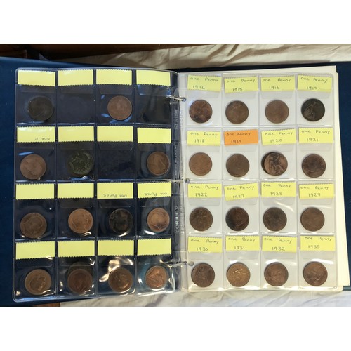 444 - A SELECTION OF OLD COINS, MOSTLY PENNY COINS