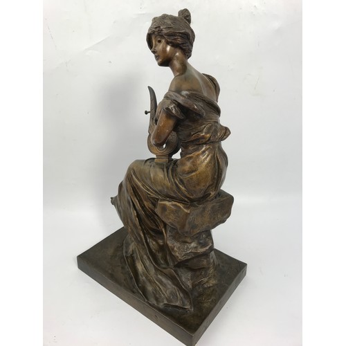 193 - IMPRESSIVE BRONZE OF A LADY SIGNED  VAN DER STRAETEN NO 3627  53cm TALL