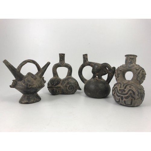 76 - 4 SOUTH AMERICAN PRE-COLUMBIAN STYLE POTTERY VASES