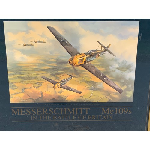 10 - FRAMED COMMEMORATIVE POSTER FOR THE 50TH ANNIVERSARY OF THE BATTLE OF BRITAIN, MESSSERSCHMITT Me109s... 