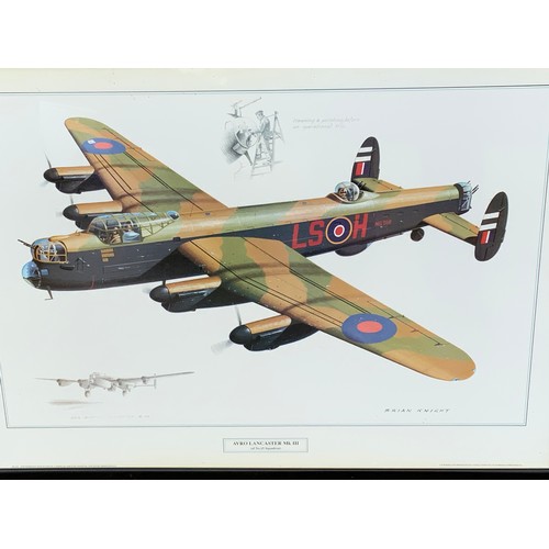 12 - FRAMED AVIATION PRINT OF AN AVRO LANCASTER III OF 15 SQUADRON