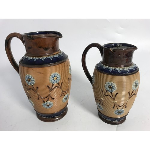 192 - 2  DOULTON LAMBETH JUGS TALLEST 22cm