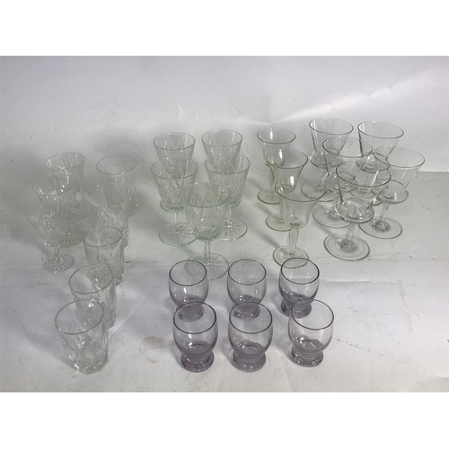 285 - STYLISH SELECTION OF CUT AND PLAIN SHERRY GLASSES, ETC.