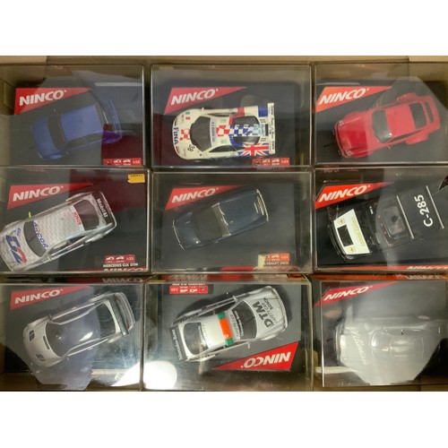 111 - NINCO, 9 PLASTIC BOXED MODELS, 50273 MCLAREN, 50272 CITROEN SAXO, 50348 PORSCHE 911, 50269 BMW, 5022... 