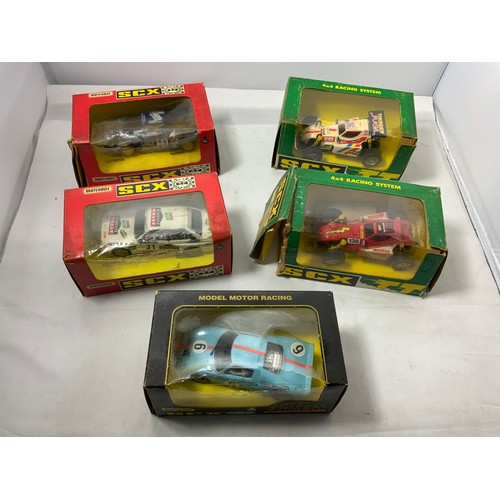 113 - SCX MODEL RACING MODELS, X 5 : 4X4 RACING, BMW, FORD GT40, BUGGY THUNDERFLASH, BUGATTI.