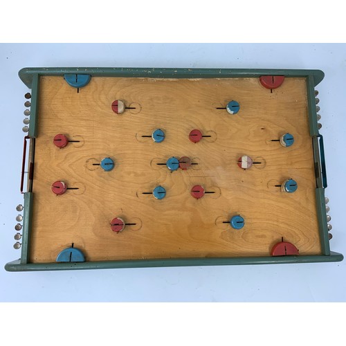 92 - EARLY WOODEN CENTRE TABLE FOOTBALL GAME