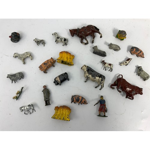 86 - QUANTITY OF METAL FARM ANIMALS BRITAINS AND SIMILAR.