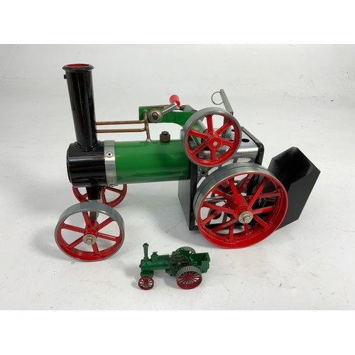 146 - MAMOD TE1A STEAM TRACTION ENGINE, APPEARS UNFIRED BUT WITHOUT CANOPY, PLUS A LESNEY Y -SERIES TRACTI... 