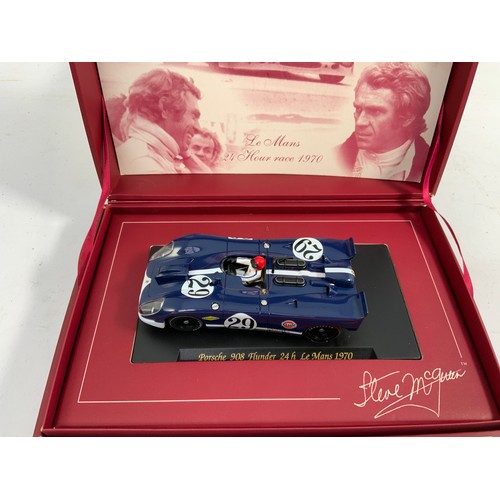 130 - 3 FLY CLASSIC BOXED SETS, STEVE MCQUEEN COLLECTION, PLUS SCX VINTAGE FERRARI GT330, BOX POOR AND SCA... 